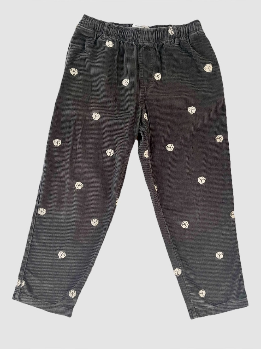 Urban Outfitters Dice Corduroy Beach Pants Men’s Medium Gray UO Embroidered